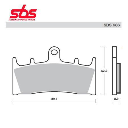 Front Brake Pads SBS - Sintered (686HS) SBS - Cod.6566865