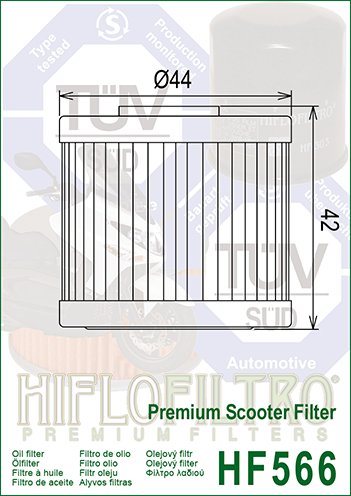 Hiflofiltro Filtro Olio HF556 - Alta Qualità Con Maggiore Durata - Sostituisce Bombardier 420956741, 711956740, 711956741 - 2