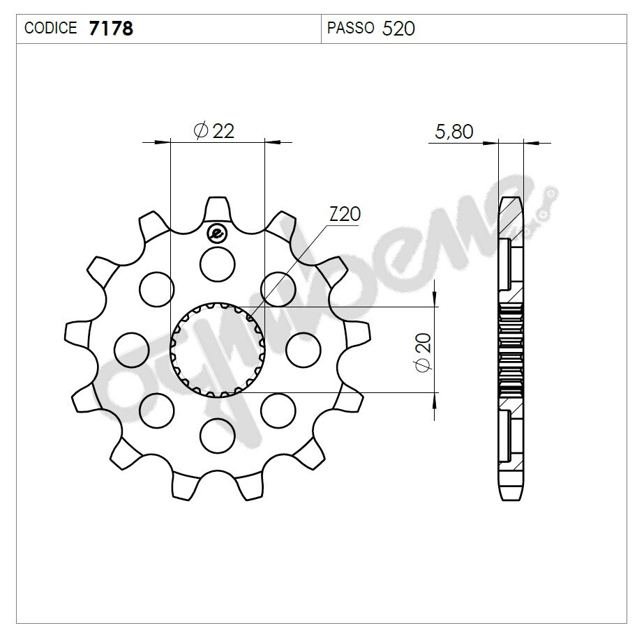 Kit trasmissione Acciaio HM CRM 50 DERAPAGE 2003-2013 MX Racing Afam