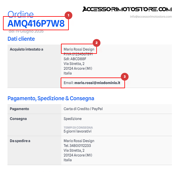 Demo Ordine AccessoriMotoStore